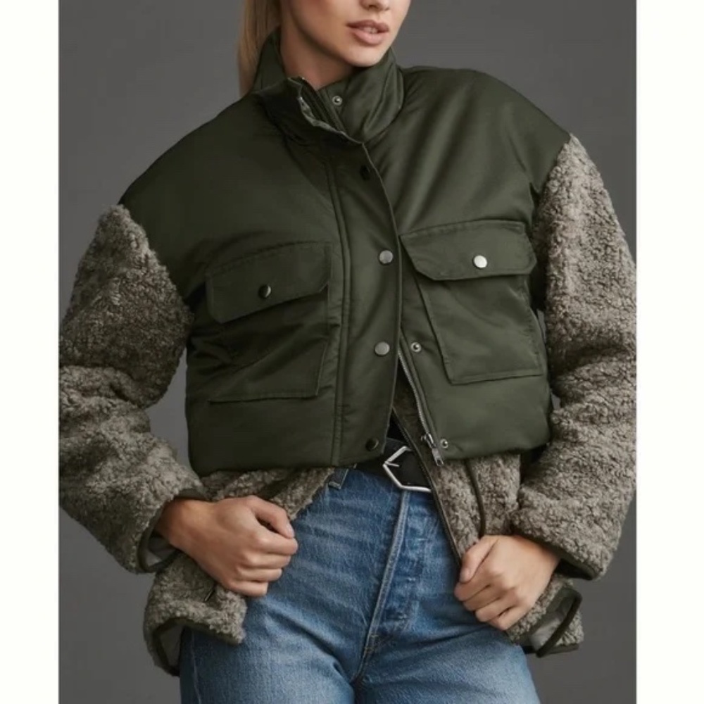 ANTHROPOLOGIE Avec Les Filles Fleece Twofer Jacket